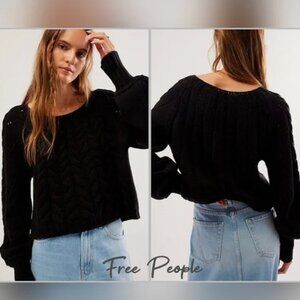 Free People Black Sandre Pullover